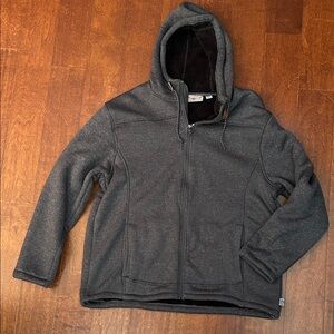 Rugged Elements Cozy Gray Men’s Sherpa Lined Hoodie Jacket, Size XXL, NWOT